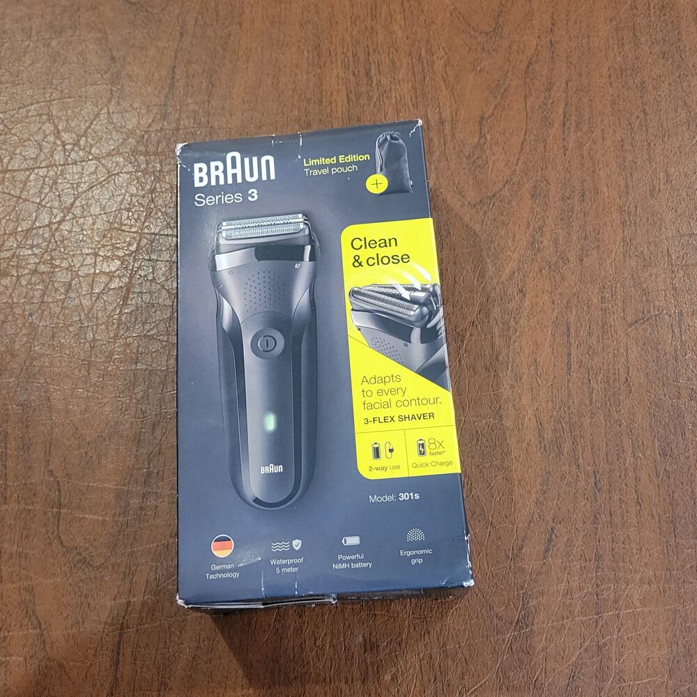 Braun Series 3 Clean & Close Black Model 300s 5408 Cordless Electric Razor